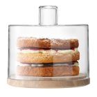 Cake and Cheese Dome with Oak Base