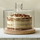 Cake and Cheese Dome with Oak Base